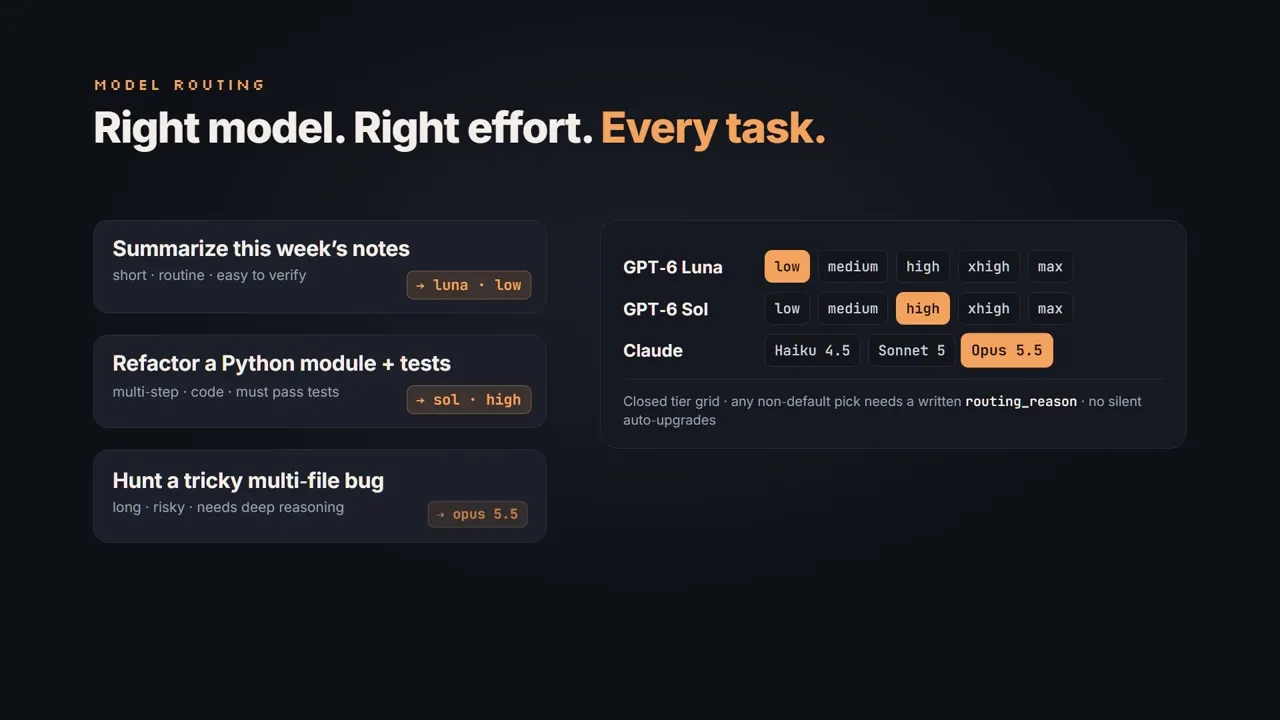 Model routing: small jobs to a small model, hard jobs to a strong model